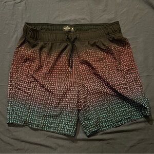 HOLLISTER ombré logo swim trunks